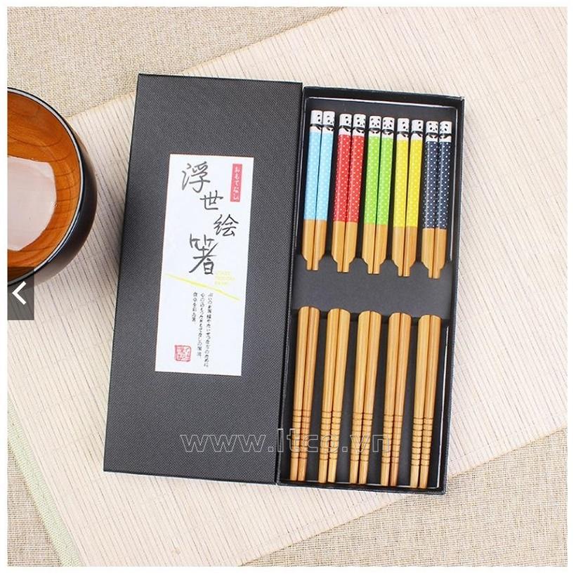 Set 5 đôi đũa tre Nhật Bản