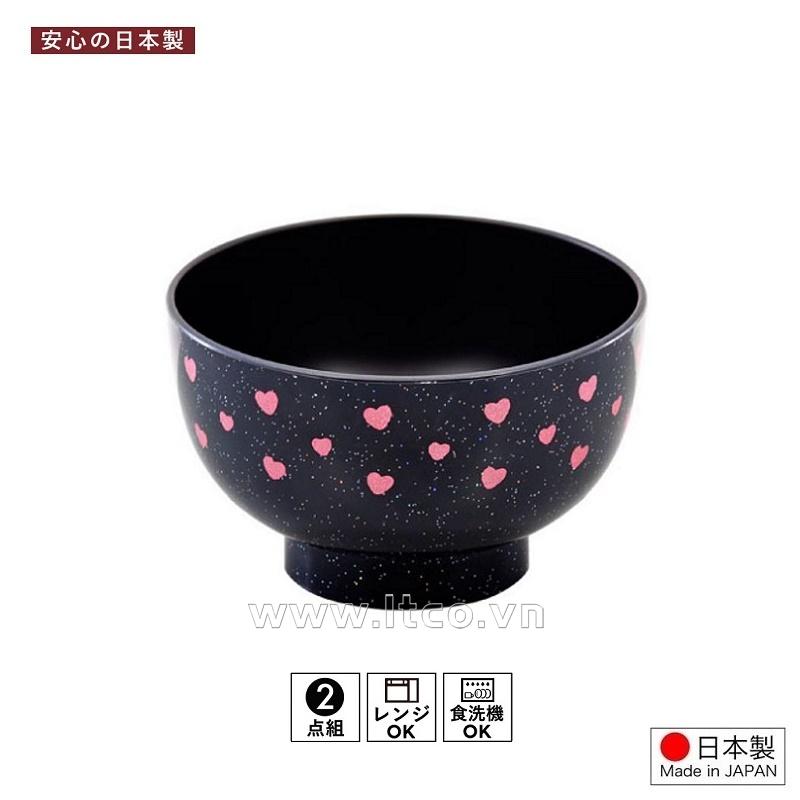 Bát nhựa tròn họa tiết trái tim (Ø11×6.8cm)