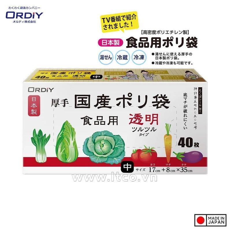 Hộp 40 túi đựng thực phẩm chịu nhiệt Ordiy - Trắng trong