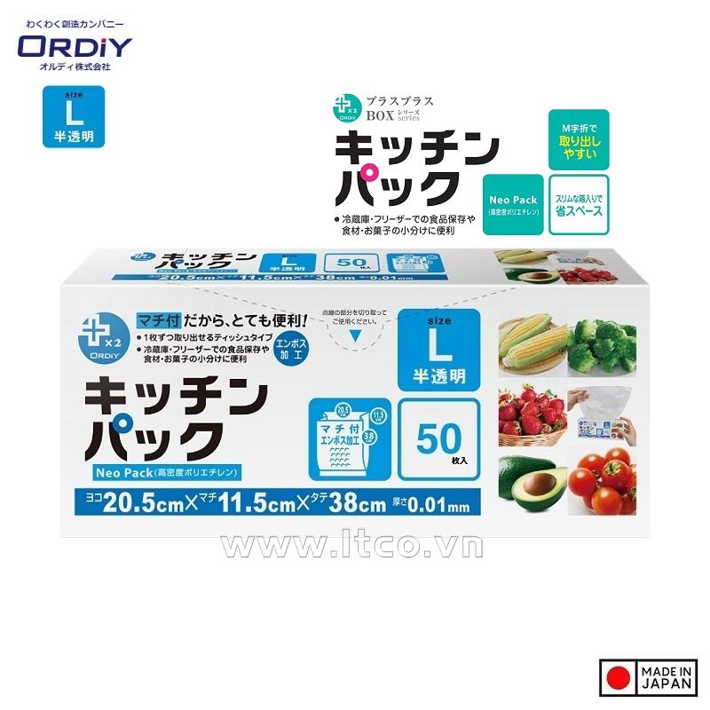Hộp 50 túi đựng thực phẩm chịu nhiệt Ordiy size L