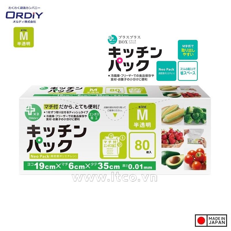 Hộp 80 túi đựng thực phẩm chịu nhiệt Ordiy size M