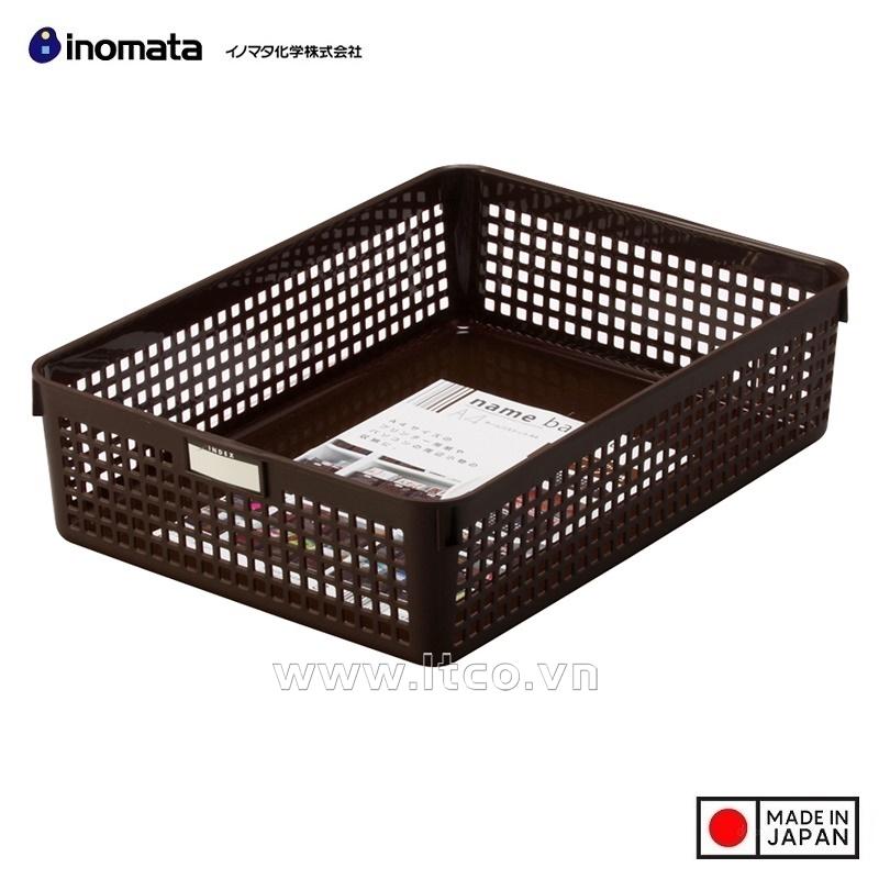 Rổ nhựa đa dụng Inomata size A4 - Màu nâu