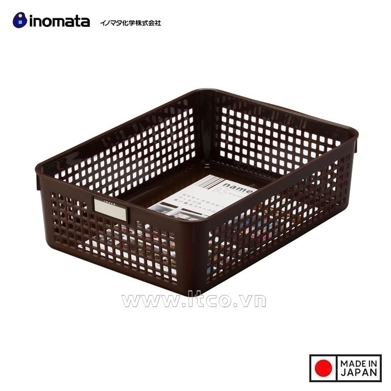 Rổ nhựa đa dụng Inomata size L  - Màu nâu