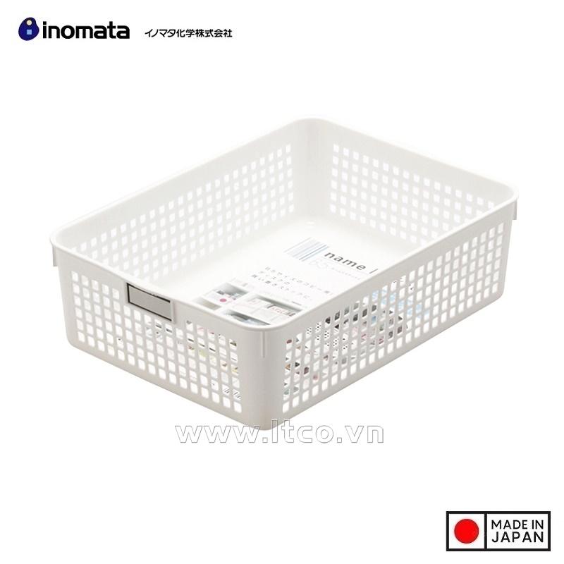 Rổ nhựa đa dụng Inomata size L - Màu trắng