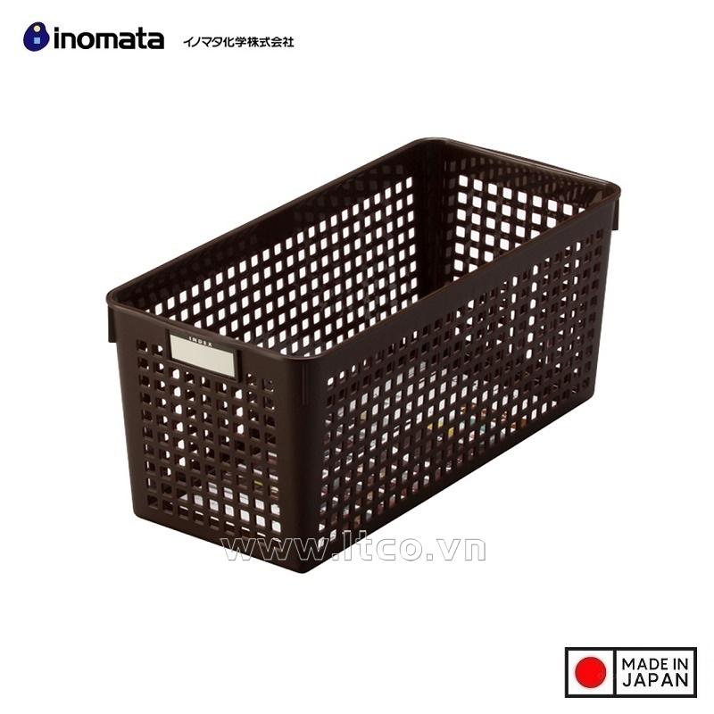 Rổ nhựa đa dụng Inomata size S - Màu nâu
