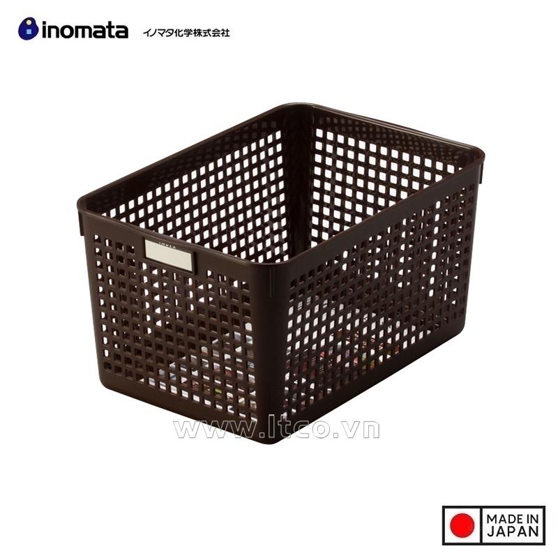 Rổ nhựa đa dụng Inomata size XL  - Màu nâu