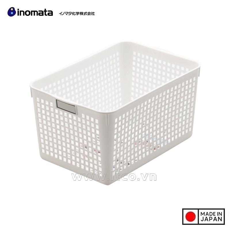 Rổ nhựa đa dụng Inomata size XL - Màu trắng