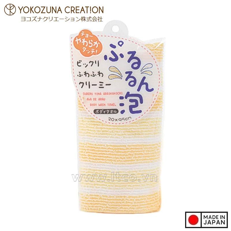 Khăn tắm kì lưng Yokozuna Pururun 20x95cm - Vàng