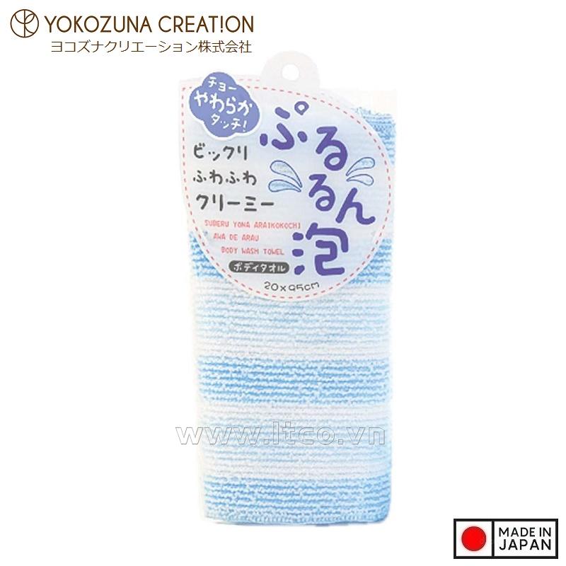 Khăn tắm kì lưng Yokozuna Pururun 20x95cm - Xanh dương