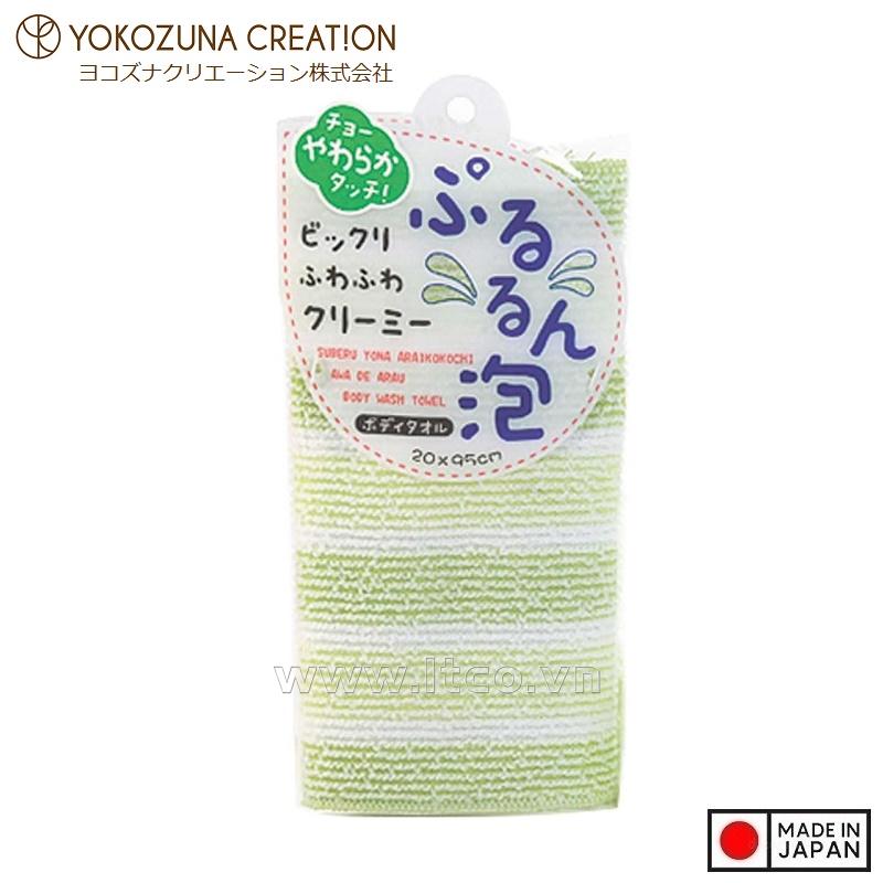 Khăn tắm kì lưng Yokozuna Pururun 20x95cm - Xanh lá
