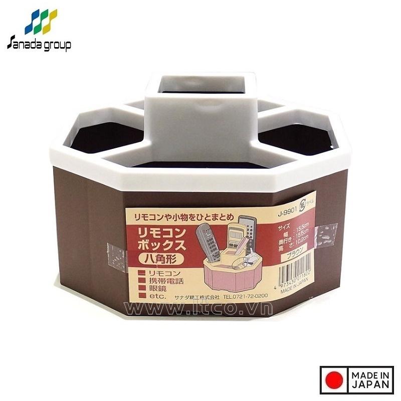 Khay đựng điều khiển bát giác - Màu nâu