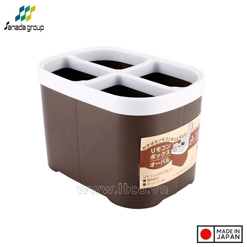 Khay đựng điều khiển/ remote 4 ngăn - Màu nâu