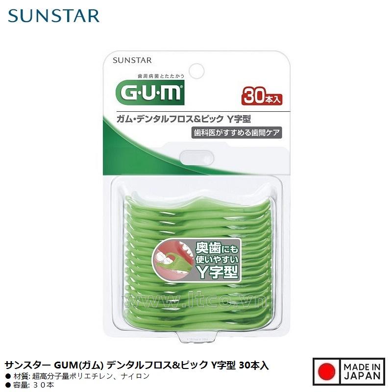 Set 30 tăm chỉ nha khoa Sunstar Gum chữ Y