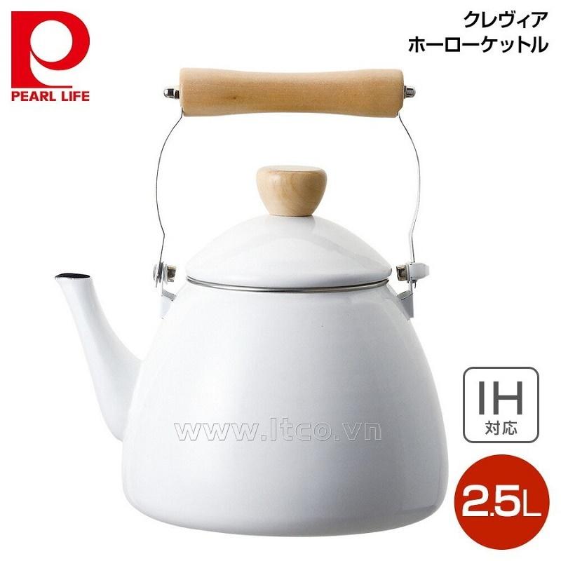 Ấm đun nước bếp từ phong cách Decor Pearl Metal Clevia 2.5L - Trắng