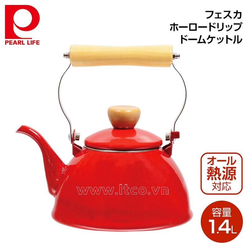Ấm đun nước bếp từ phong cách Decor Pearl Metal Fesca 1.4L - Đỏ