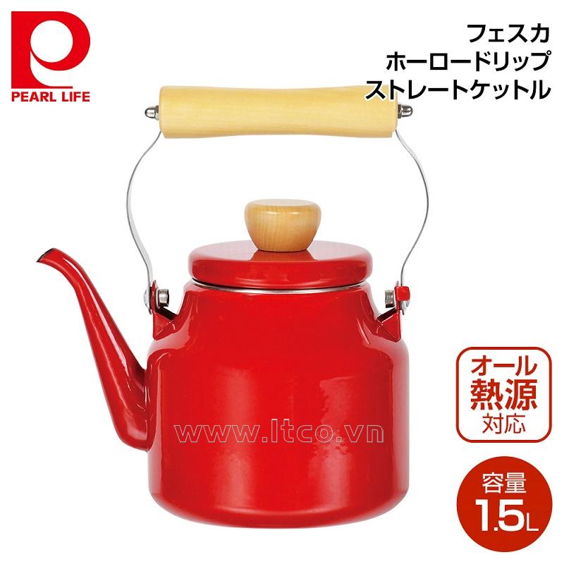 Ấm đun nước bếp từ phong cách Decor Pearl Metal Fesca 1.5L - Đỏ