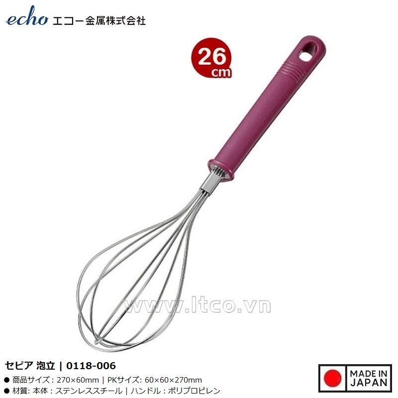 Dụng cụ đánh trứng inox Echo 27cm