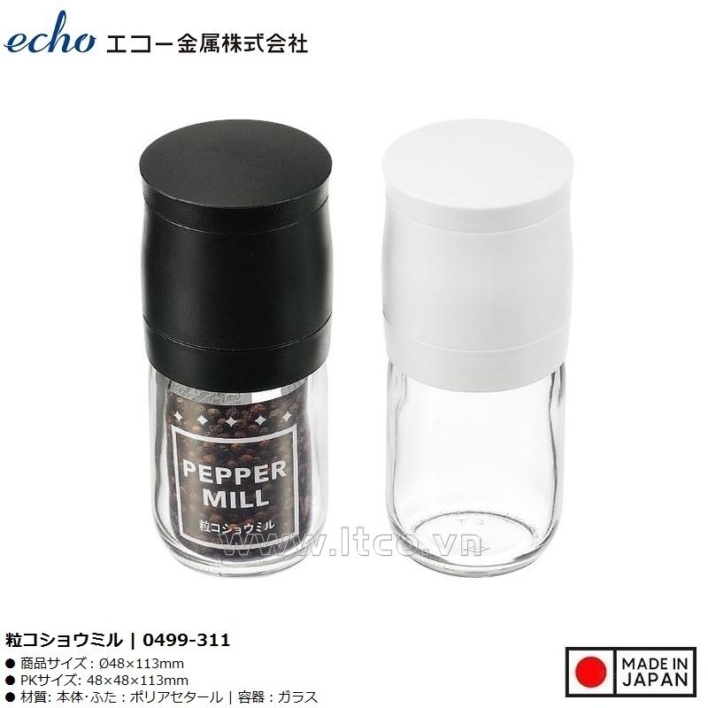 Lọ/ hũ xay tiêu cầm tay thủy tinh Echo Metal