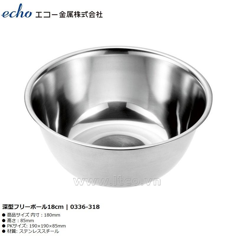 Tô inox sâu lòng Echo Metal 18cm