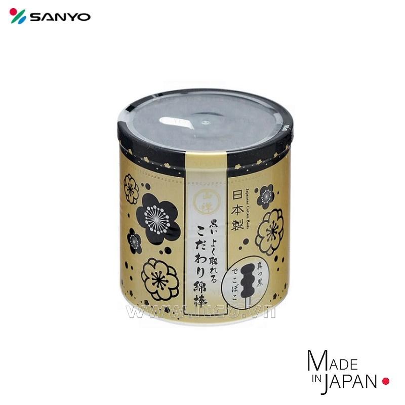 Hộp 150 tăm bông ngoáy tai than hoạt tính Sanyo Swab