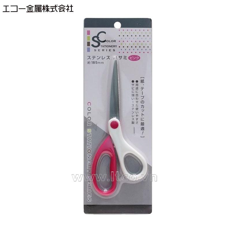 Kéo văn phòng Echo Metal 185mm màu hồng/trắng