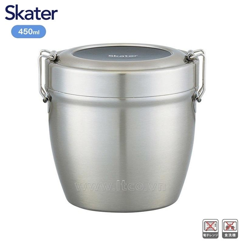 Cặp lồng/ camen inox giữ nhiệt 2 ngăn Skater 840ml - Màu xám