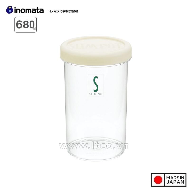 Hộp đựng đồ khô Slim Pot 680ml - nắp trắng