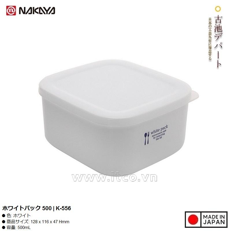 Hộp đựng thực phẩm vuông White Pack 500ml