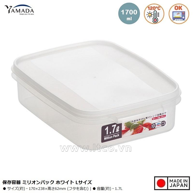 Hộp đựng thực phẩm Million Pack size L 1.7L - Trắng