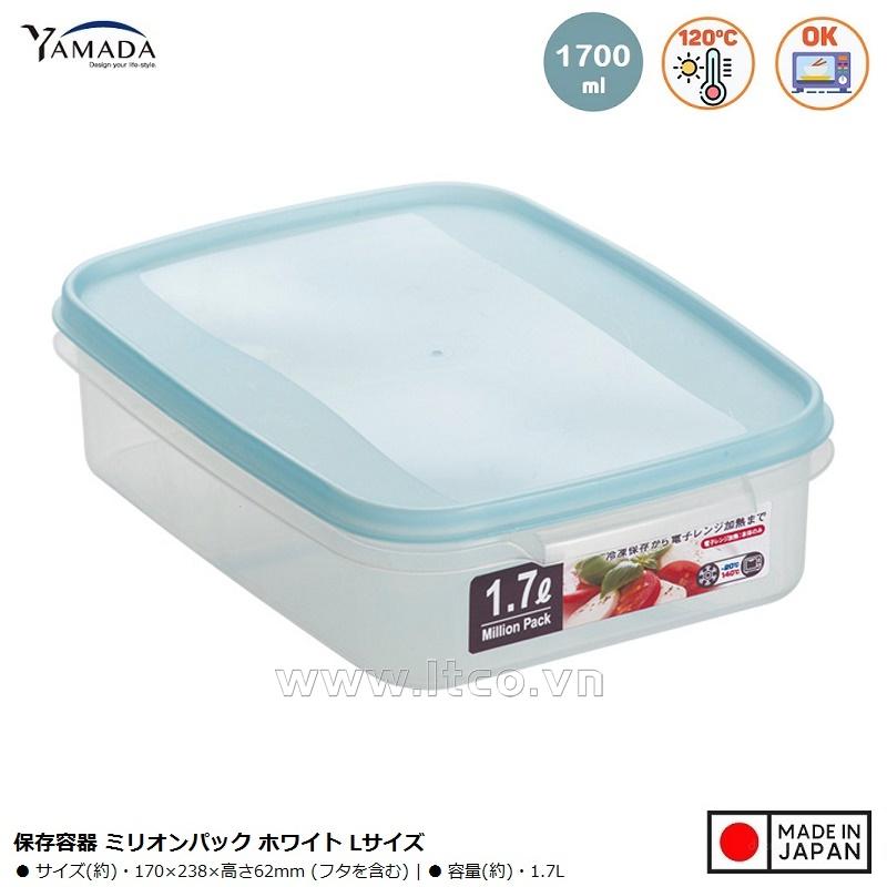 Hộp đựng thực phẩm Million Pack size L 1.7L - Xanh