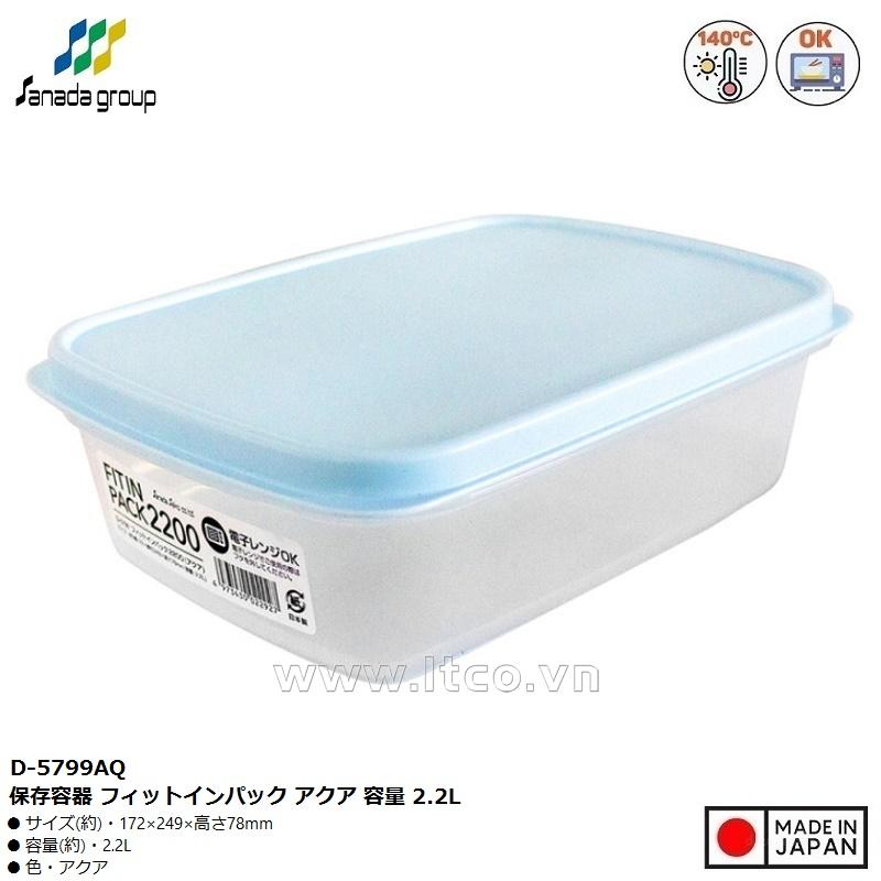 Hộp đựng thực phẩm nắp mềm Fit in Pack 2200ml - Xanh Mint