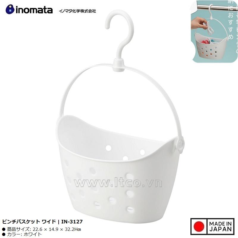 Giỏ đựng đồ đa năng có móc treo Inomata Wide