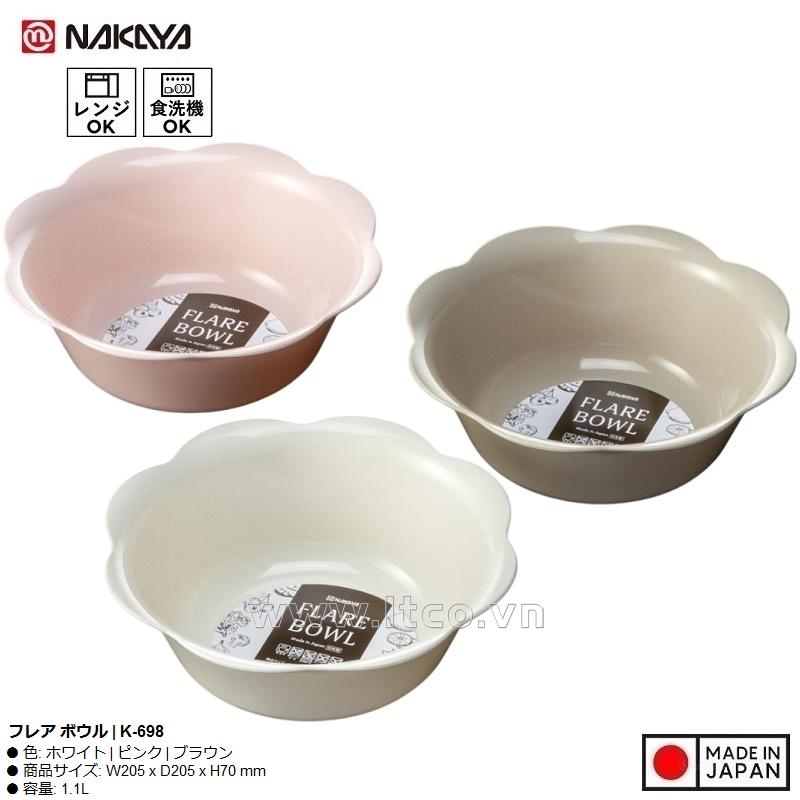 Tô nhựa hình cánh hoa Nakaya Flare Bowl 1.1L