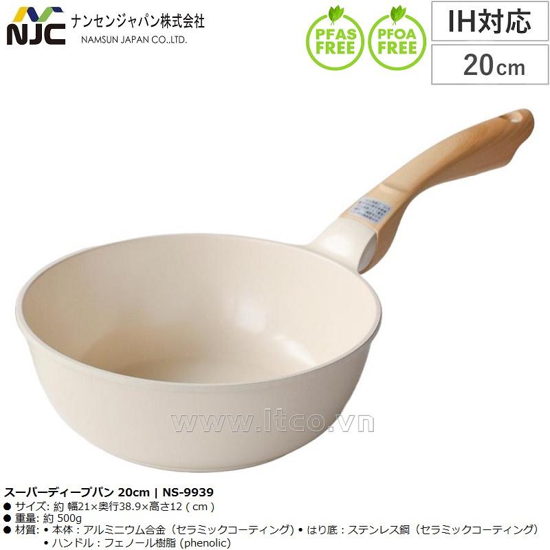Chảo ceramic siêu chống dính dùng cho bếp từ IH Nansen 20cm