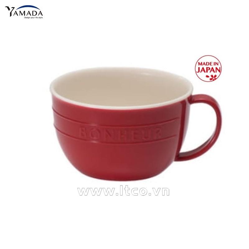 Cốc nhựa giả sứ Yamada Bonheur 400ml - Màu đỏ