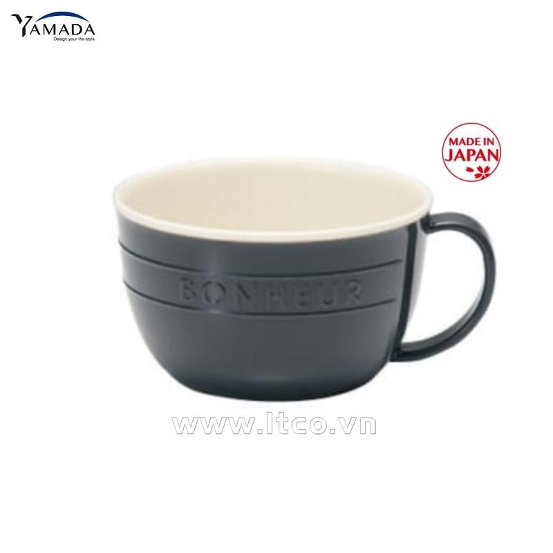 Cốc nhựa giả sứ Yamada Bonheur 400ml - Màu xám