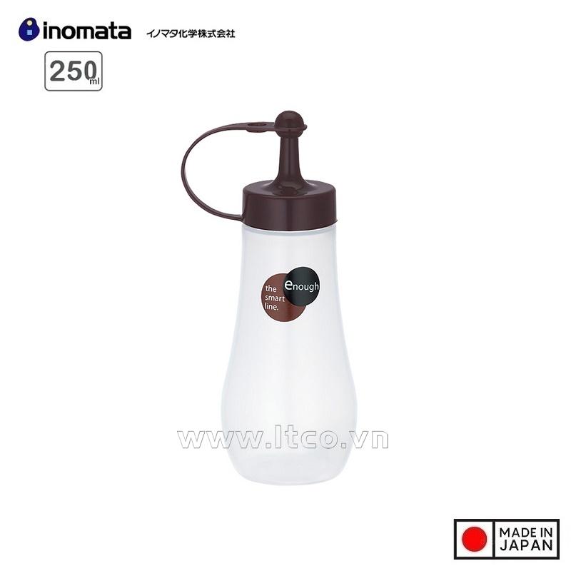 Chai đựng nước sốt Inomata Enough 250ml (S) - Nắp Nâu