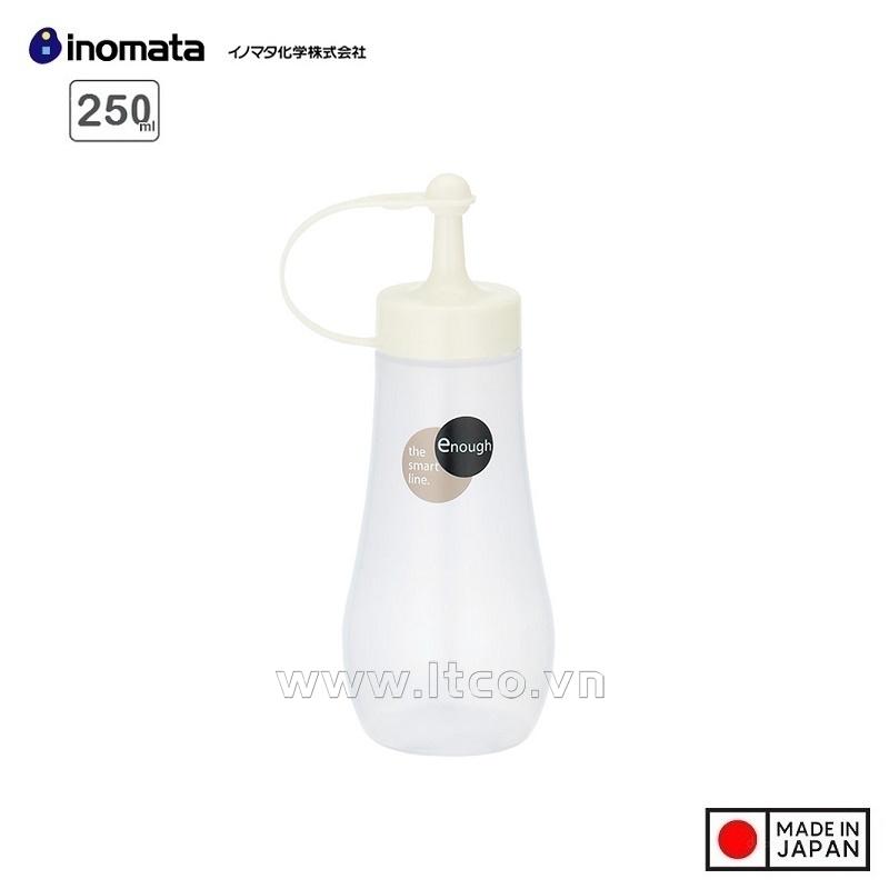 Chai đựng nước sốt Inomata Enough 250ml (S) - Nắp Trắng