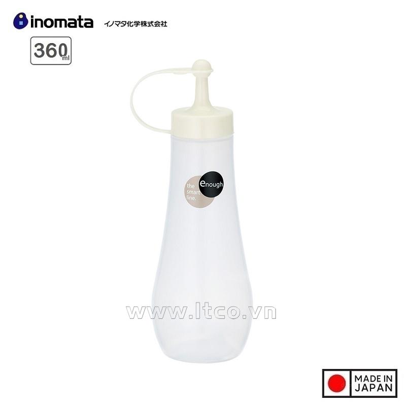 Chai đựng nước sốt Inomata Enough 360ml (L) - Nắp Trắng