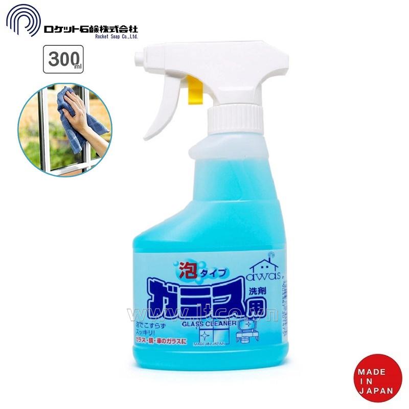 Chai xịt tẩy rửa kính dạng bọt Rocket 300ml