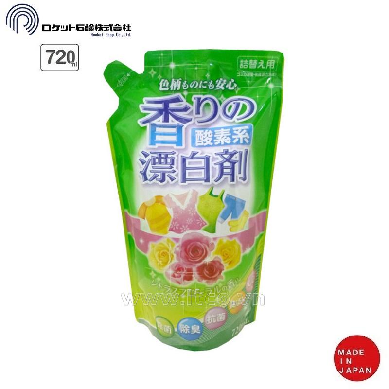 Nước tẩy trắng cho quần áo màu, có mùi thơm Rocket Raku 720ml