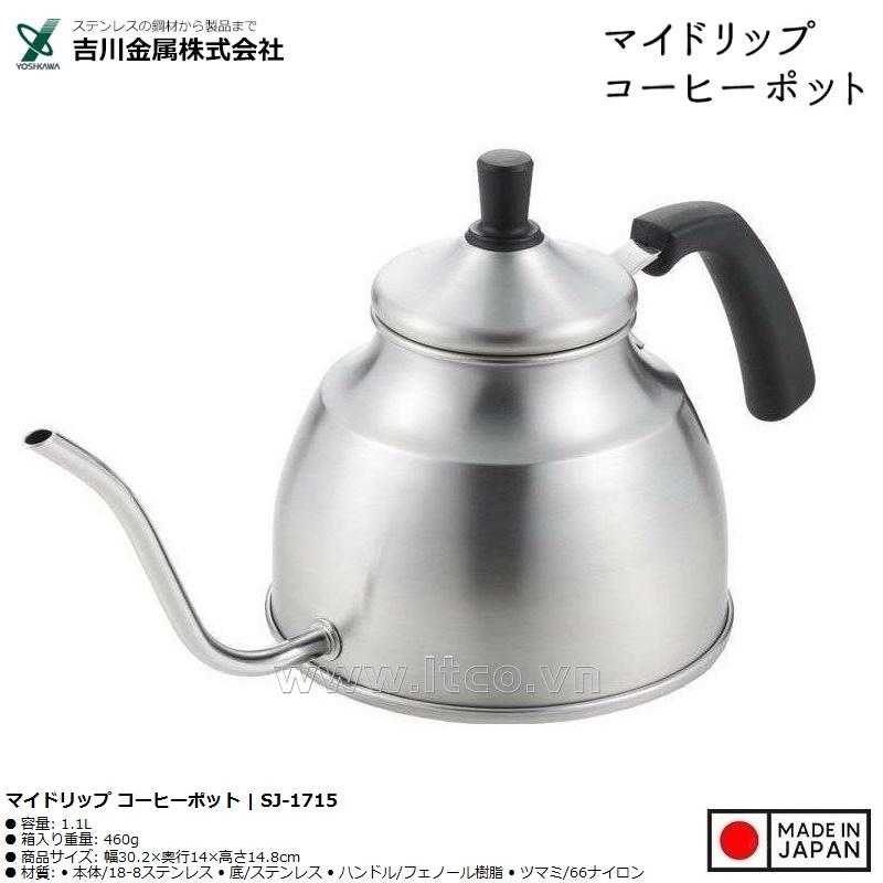 Ấm pha Café cổ ngỗng Yoshikawa My Drip Pot IH 1.1L