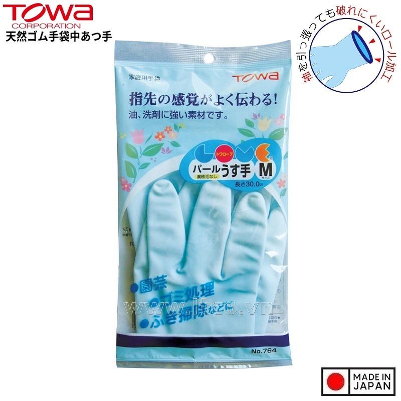 Găng tay cao su tự nhiên Towa size M- Màu xanh