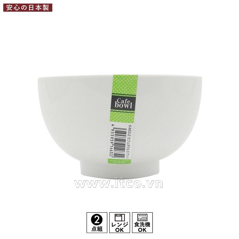 Bát nhựa cỡ trung - màu trắng lòng xanh