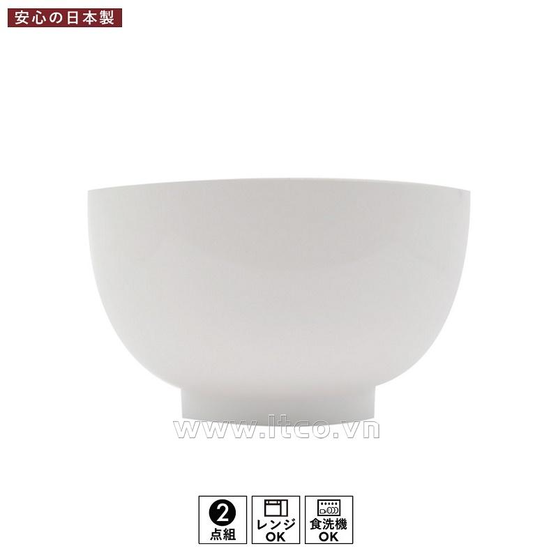 Bát tròn cỡ trung - Màu trắng lòng màu hồng