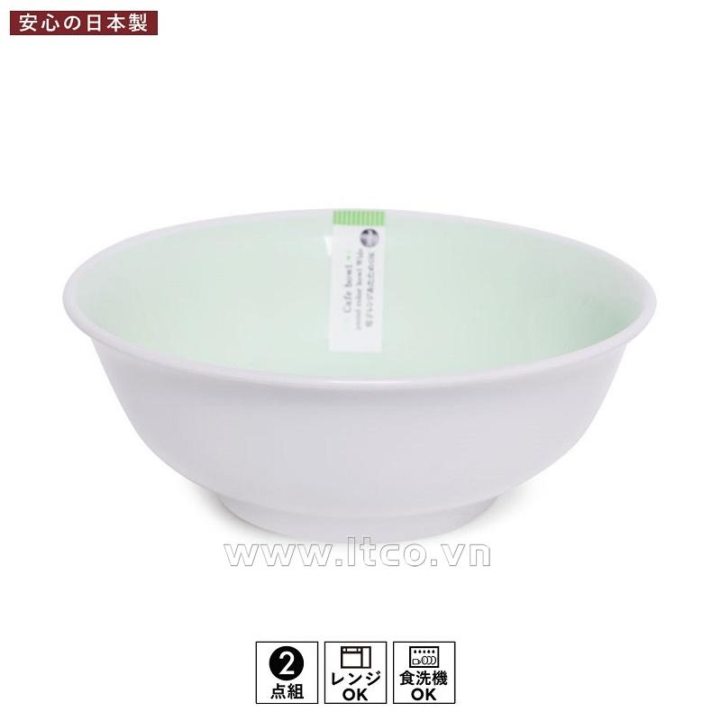 Bát tròn cỡ trung - Màu trắng lòng màu xanh