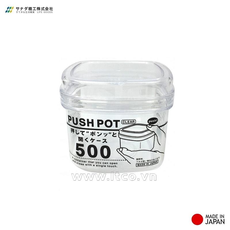 Hộp đựng thực phẩm Push Pot 500ml - Trắng trong