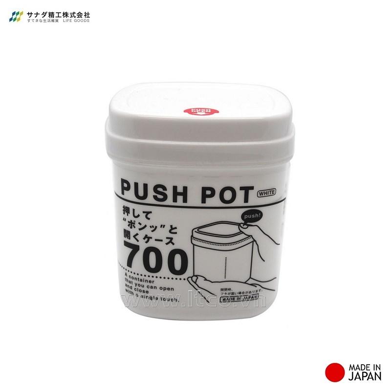 Hộp đựng thực phẩm Push Pot 700ml - Trắng sữa
