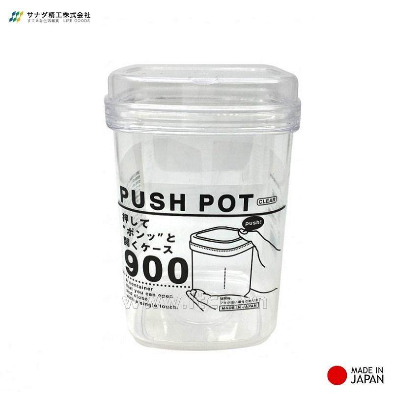 Hộp đựng thực phẩm Push Pot 900ml - Trắng trong
