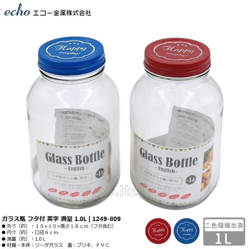 Chai thủy tinh có nắp Echo Glass Bottle 1.0L